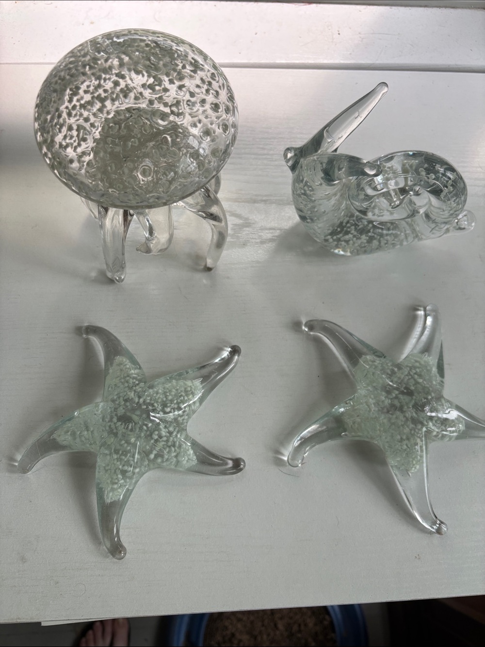 Lorelei glass sculpture figures glow in the dark set